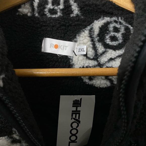 NEW ROKIT men's misfit polar fleece jacket in black men 2XL - Picture 4 of 8